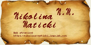 Nikolina Maticki vizit kartica